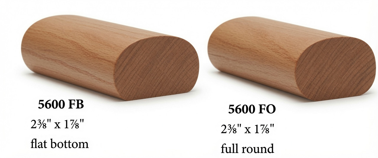 5600B Bending American Cherry Oval Handrail - Bending Rail Image Unavailable