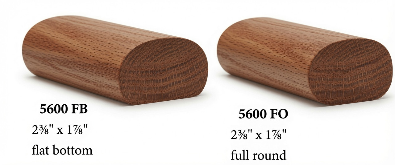 5600B Bending Oval Handrail - Bending Rail Image Unavailable - Hickory
