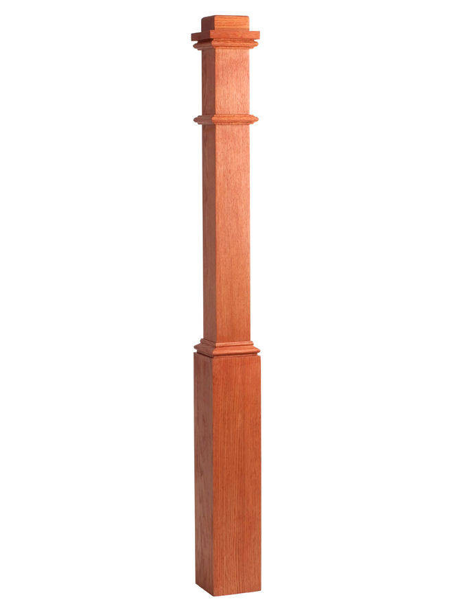 4076 31/2" x 58" Red Oak Box Newel Post
