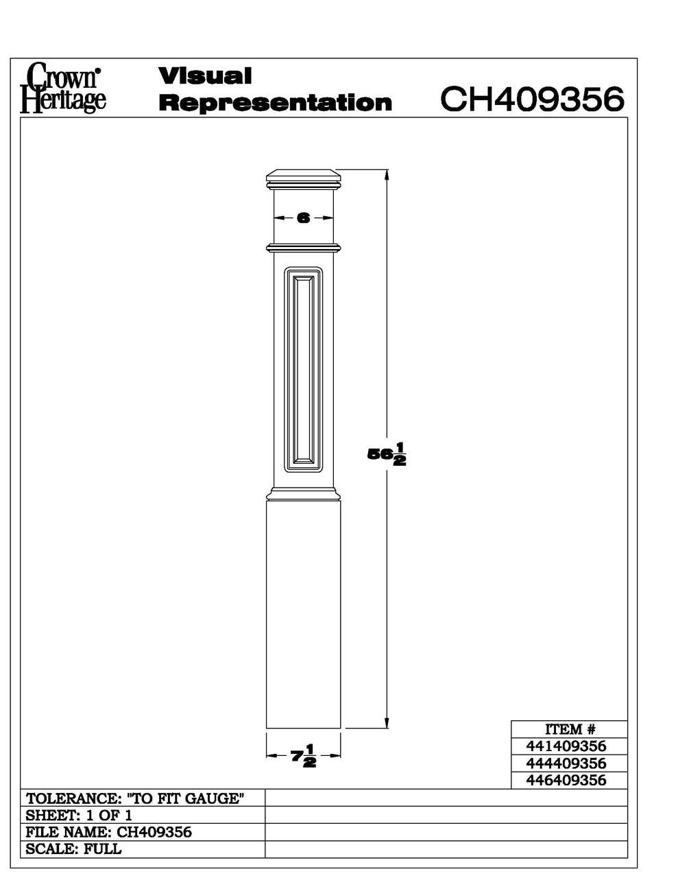 4093P-PR Paneled Primed Box Newel CADD