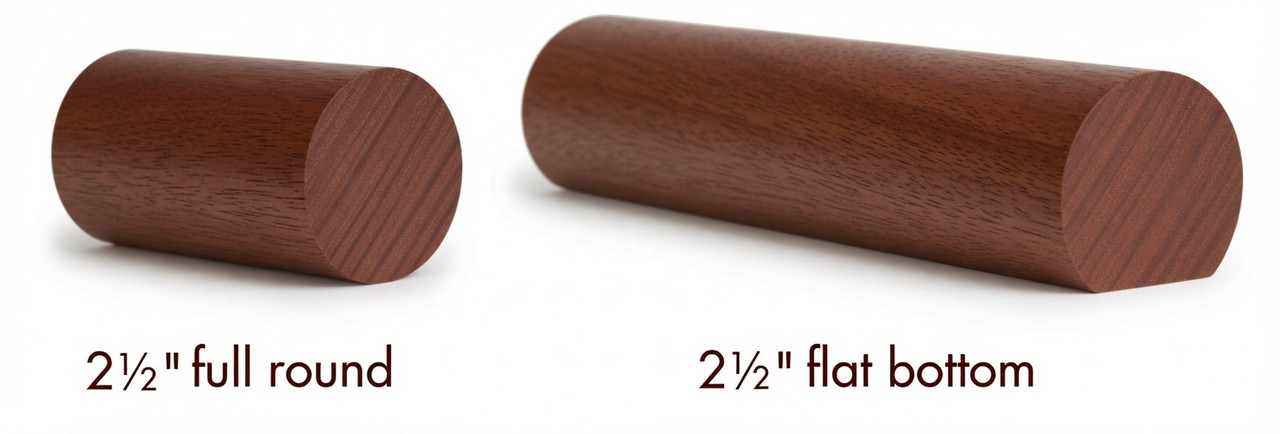 2250 Mahogany 2-1/4" Full Round or Round with Flat Bottom Handrail