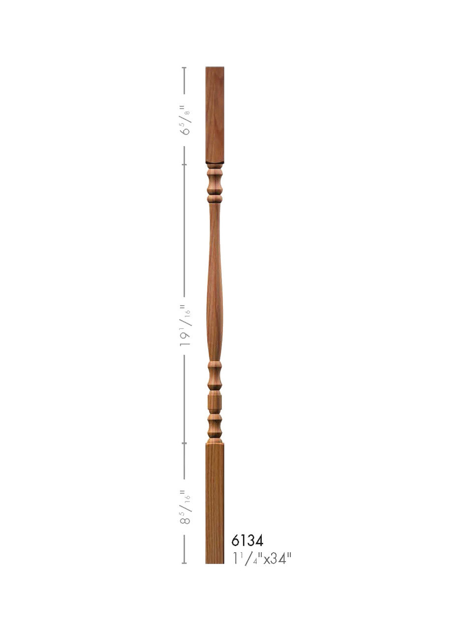 6134 34" Hampton Square Top Elegant Rise Baluster