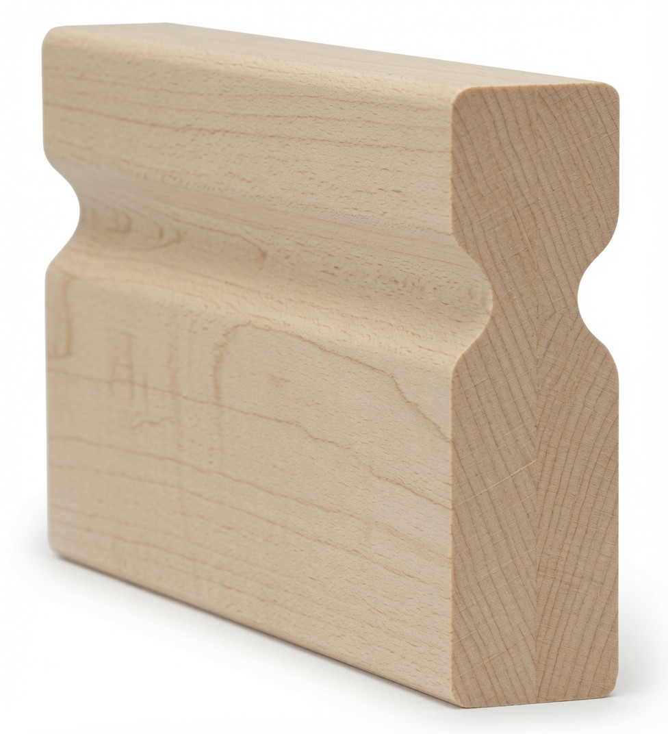 6203 2X6 Contemporary Handrail with Finger-Grips - Soft Maple