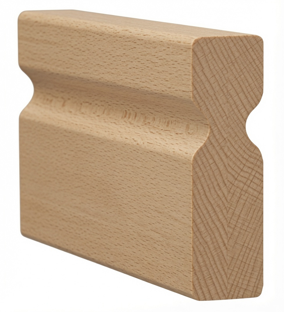 6003 2X6 Contemporary Handrail with Finger-Grips - Beech