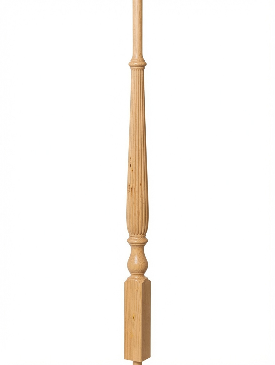 R-2715 42LB Reeded Ohio Regency Stairways Baluster, Yellow Pine