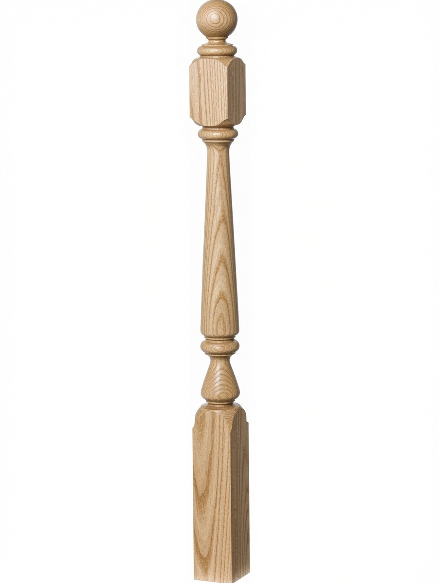 4840 48" Ball Top Ohio Starting Newel Post - Ash