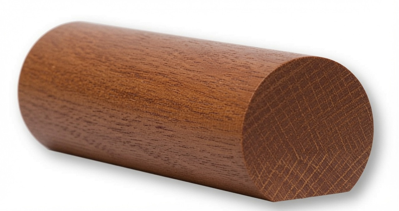 6040 1-5/8" x 1-3/48" Round Handrail with Flat Bottom, Mahogany