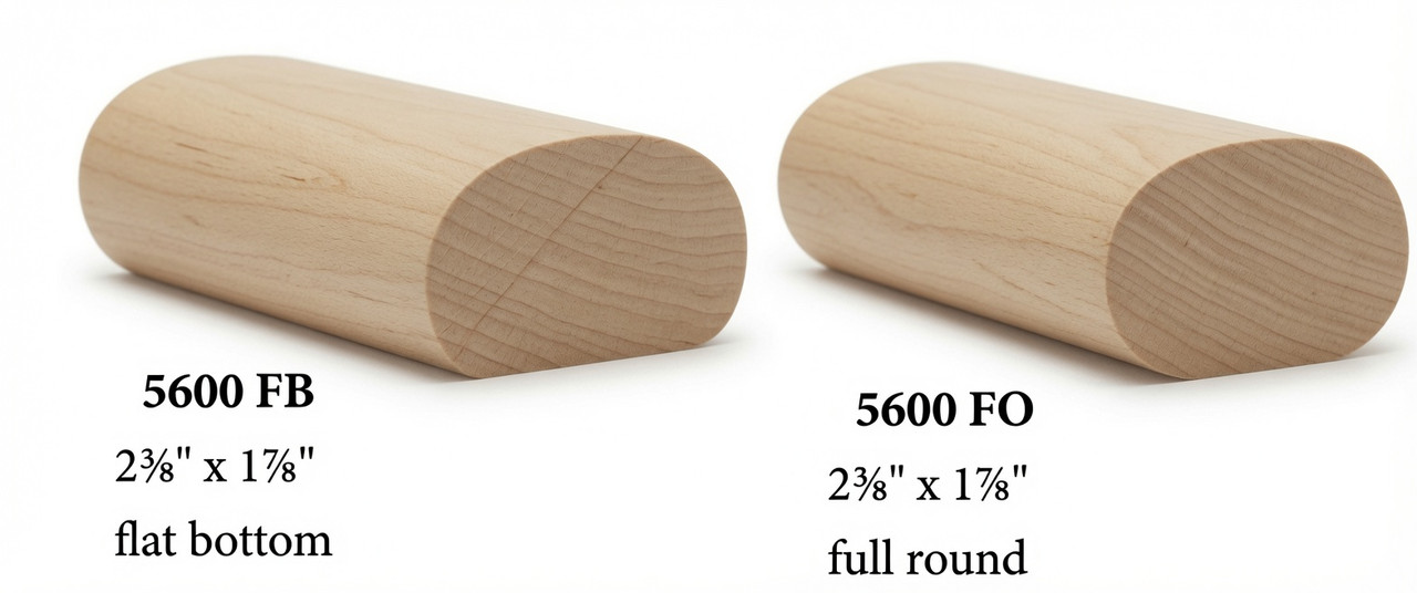 5600 Full Oval Handrai, or Oval with Flat Bottom - Birch