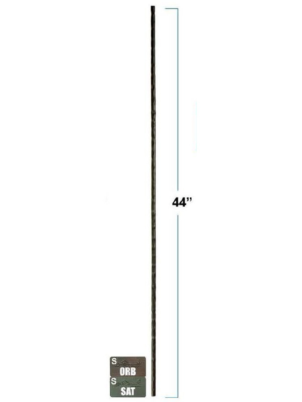 2775 Victorian Plain Round Forged Wrought Iron Baluster, 1/2-inch, 12mm