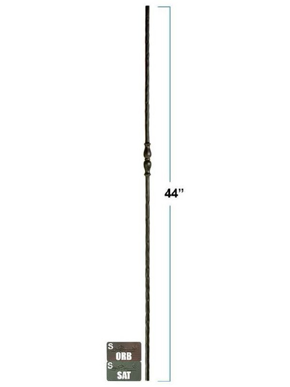 2770 Single Urn Round Forged Wrought Iron Victorian Baluster, 1/2-inch, 12mm