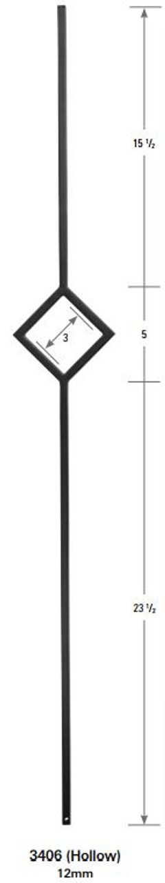 3406 One Diamond Tubular Steel Forma Baluster