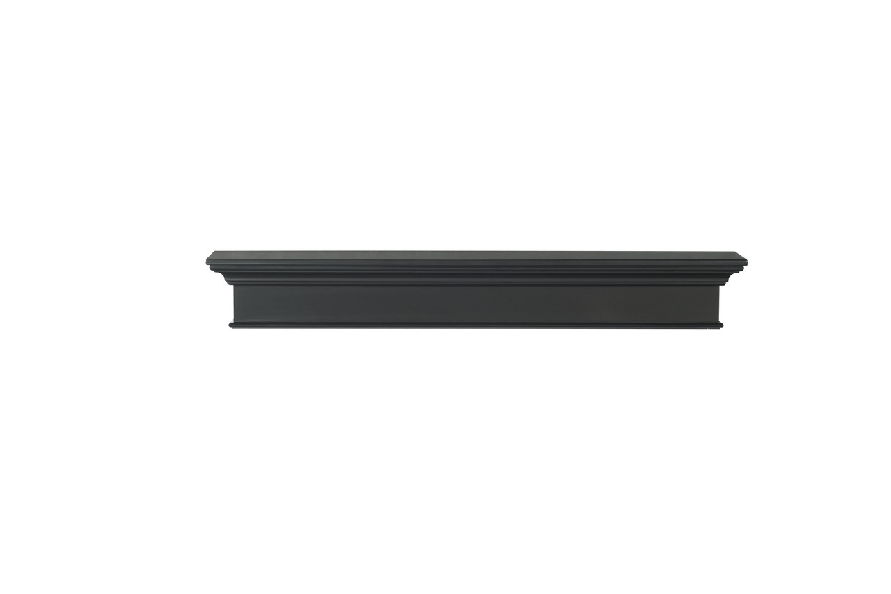 The Henry MDF Mantel Shelf, Painted Black, Front View