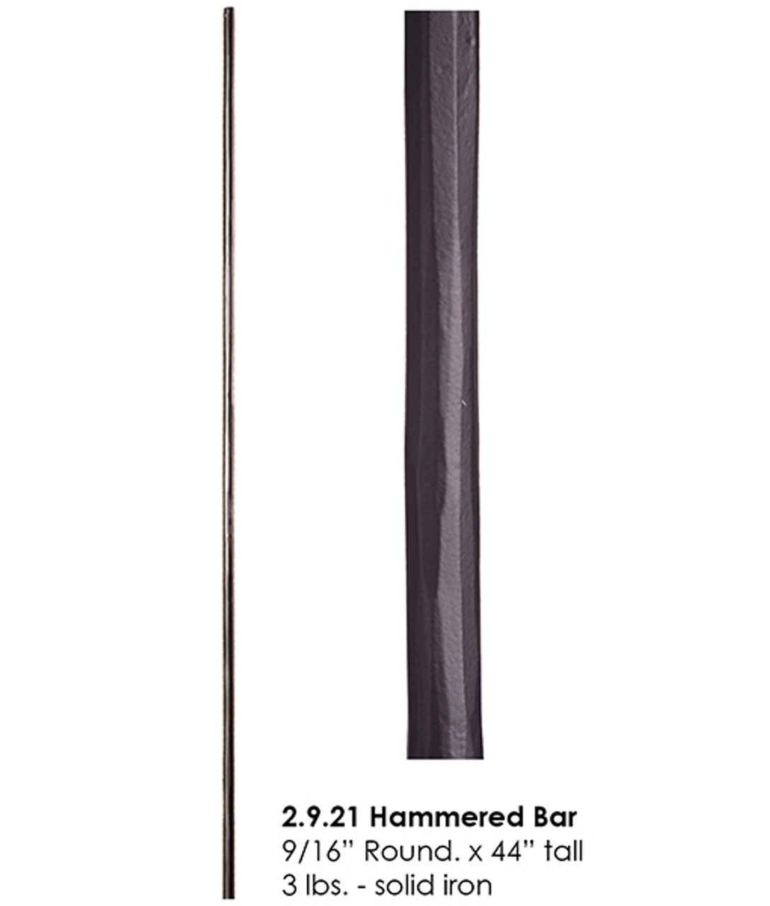 HF2.9.21 Forged Round Bar, Solid Iron