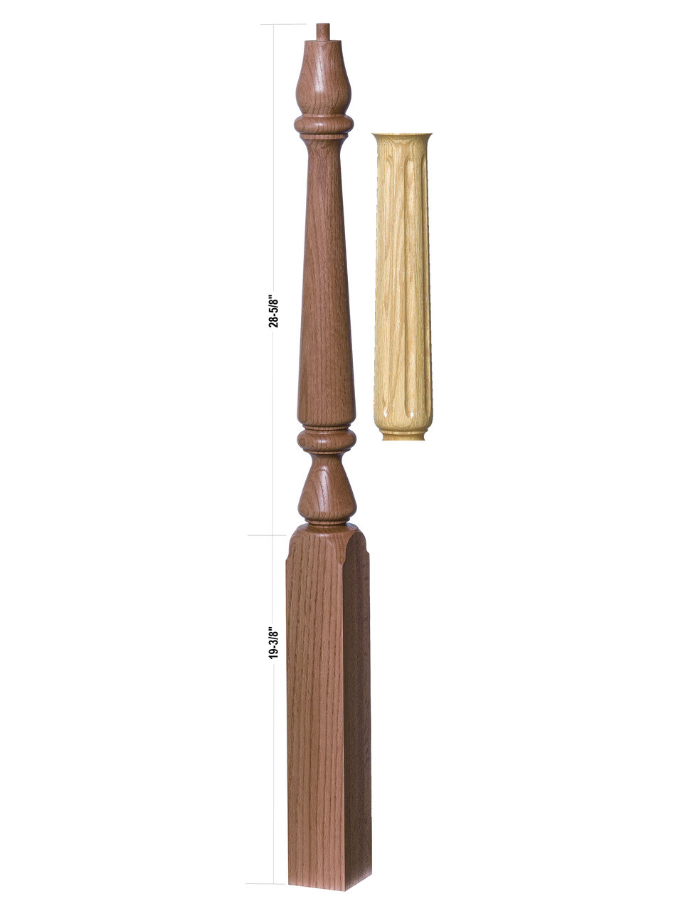 F-4811 48" Fluted Pin Top Ohio Starting Newel Post