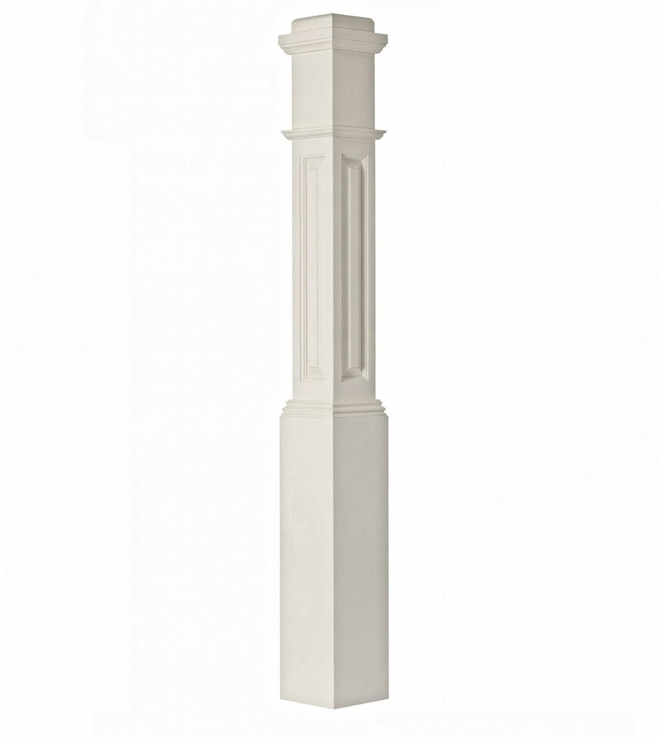 ARP-4091 Actual Raised Panel Box Newel Post, Primed