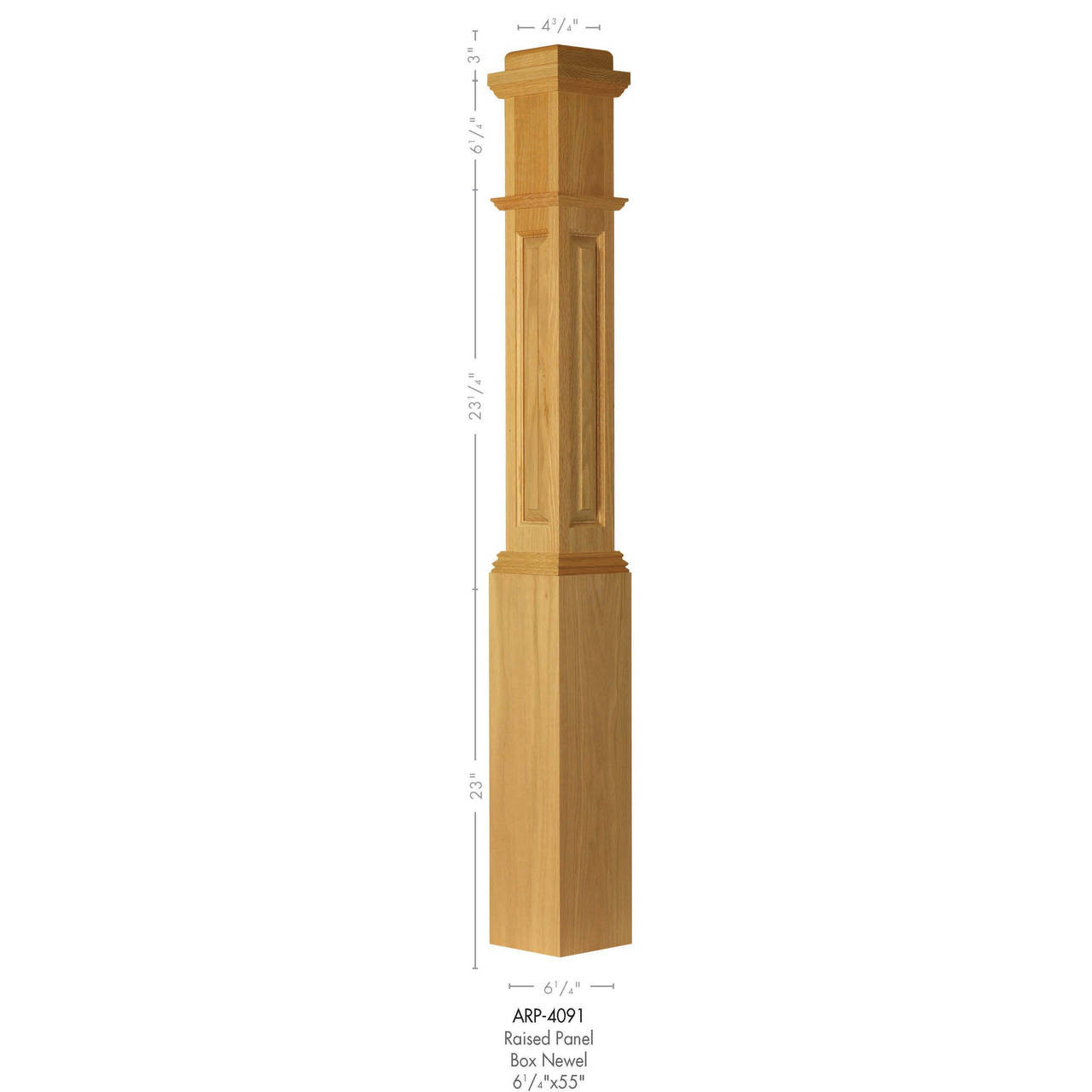 ARP-4091 Primed with Special Species Trim Box Newel Stain grade