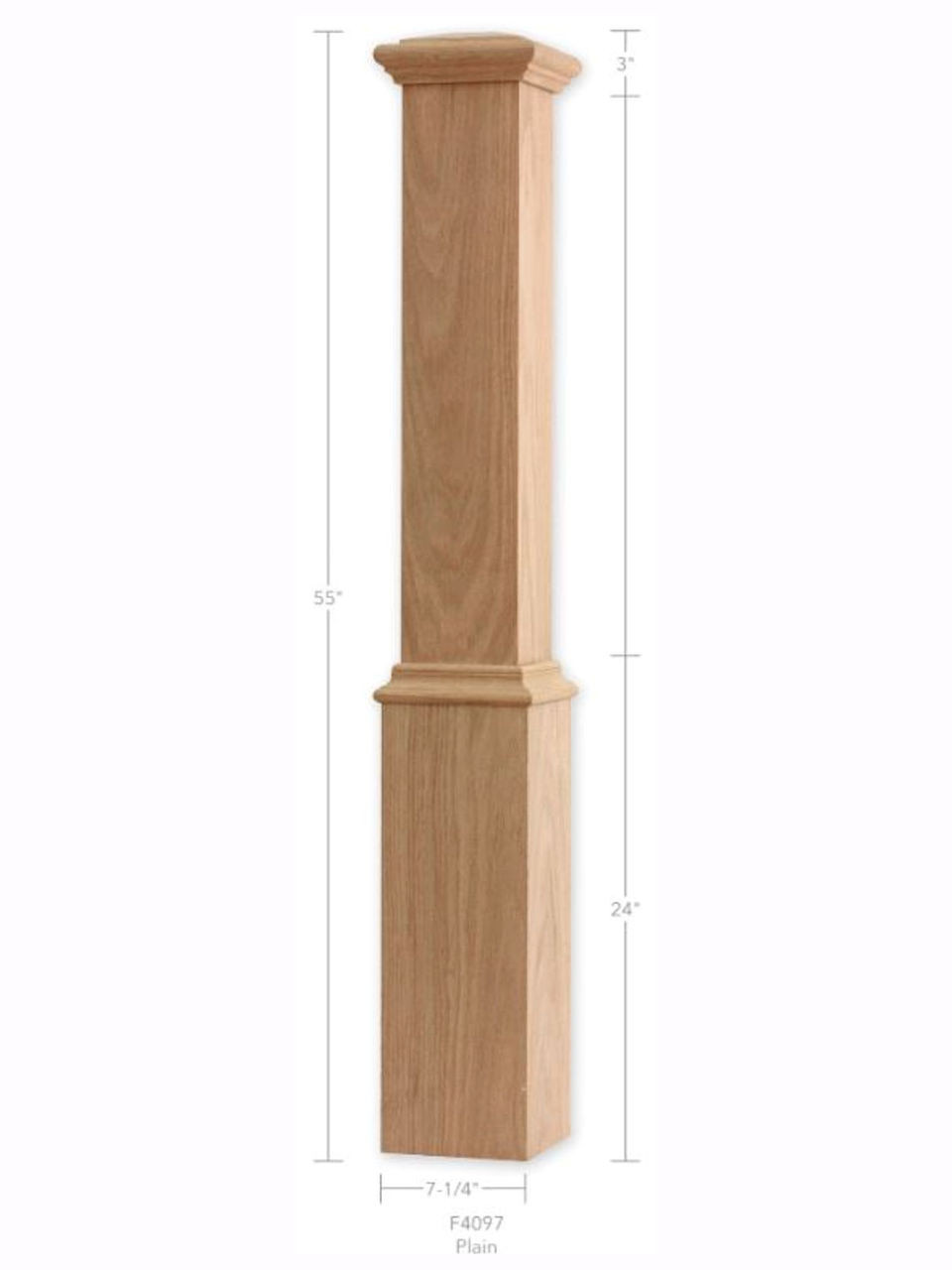 F4097-PL Plain Large Box Newel Post | Westfire Stair Parts ®