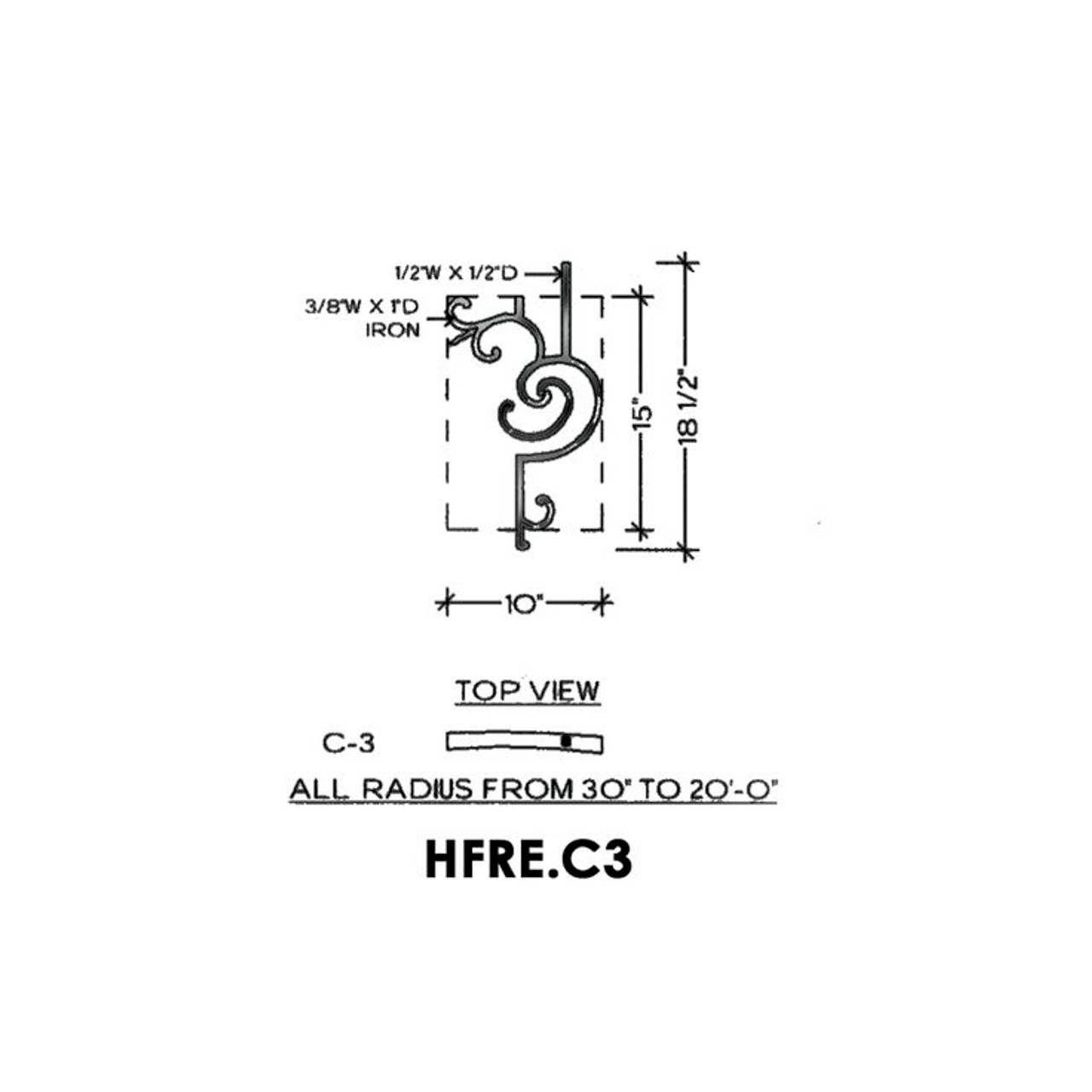 HFRE.C3 Regency Curved Half Height Rake Panel