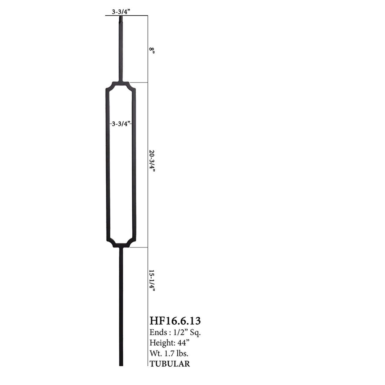 HF16.6.13 Crossed Hexagon Tubular Steel Baluster