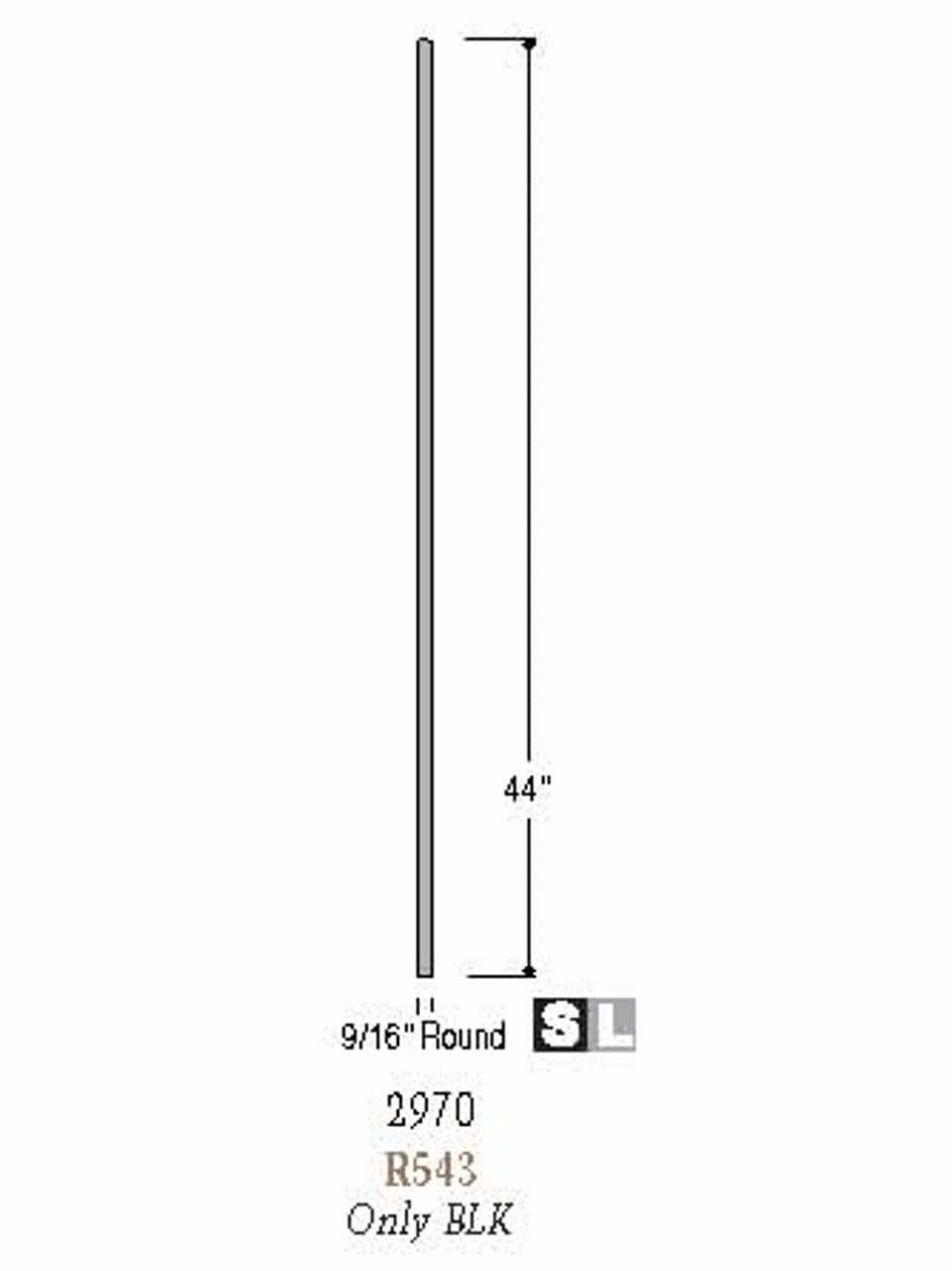 2970 Powder-Coated Round Venetian Baluster