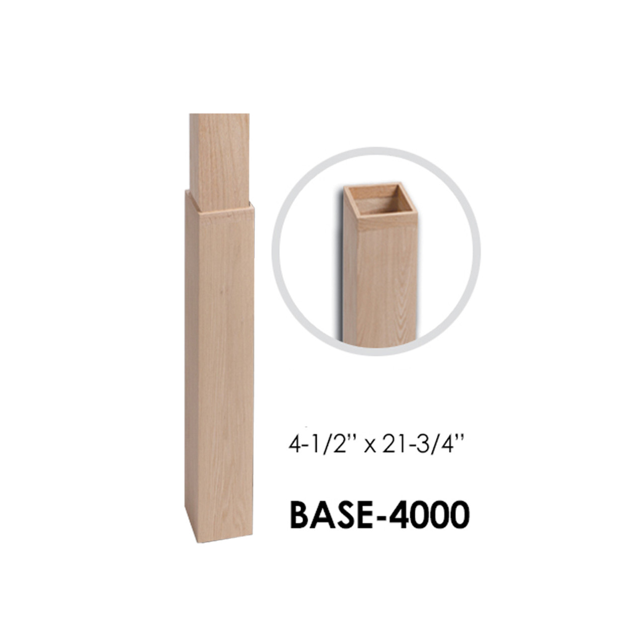 Base-4000 for 3-1/4" S4S Newel Posts