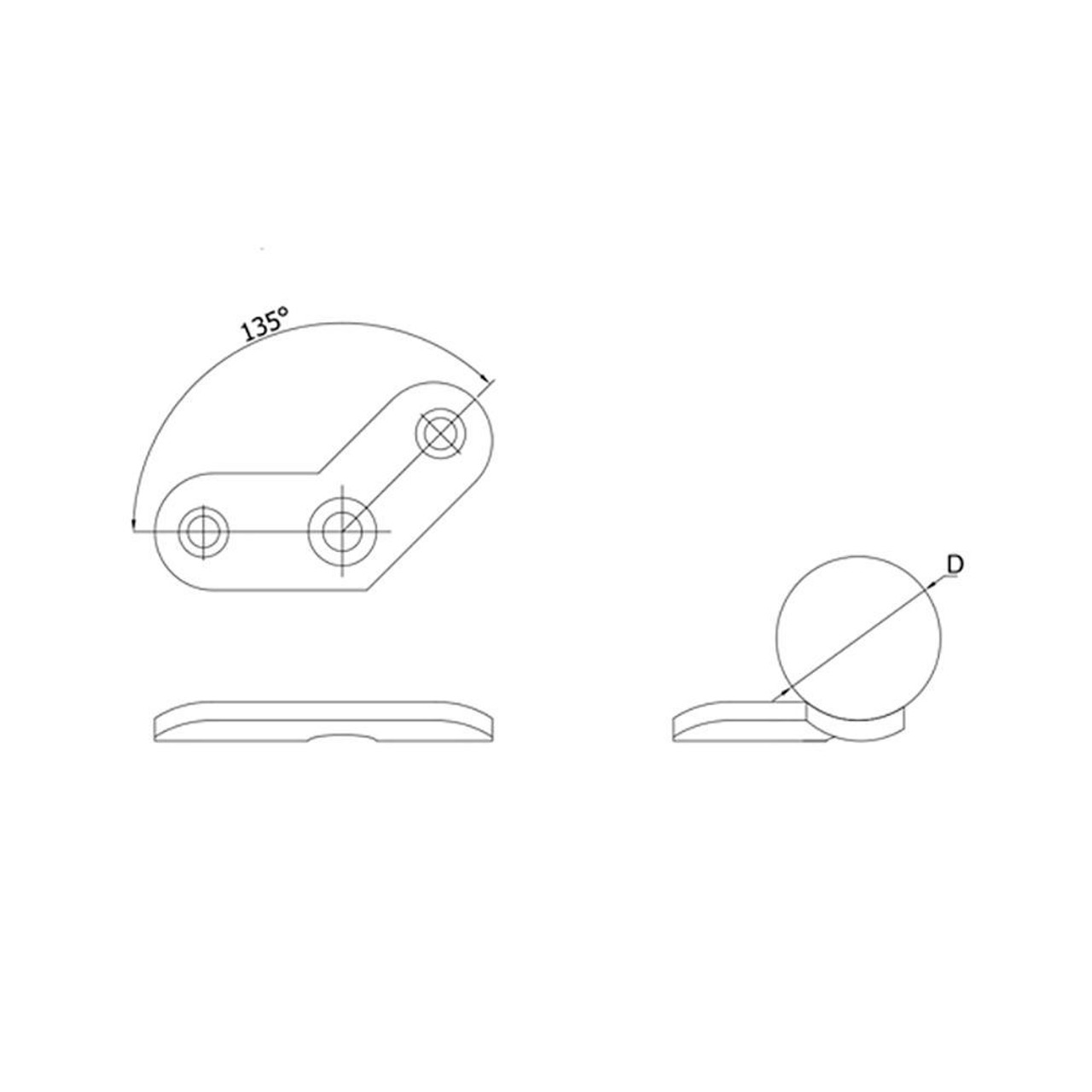 45 Degree Saddle for Handrail Bracket CADD