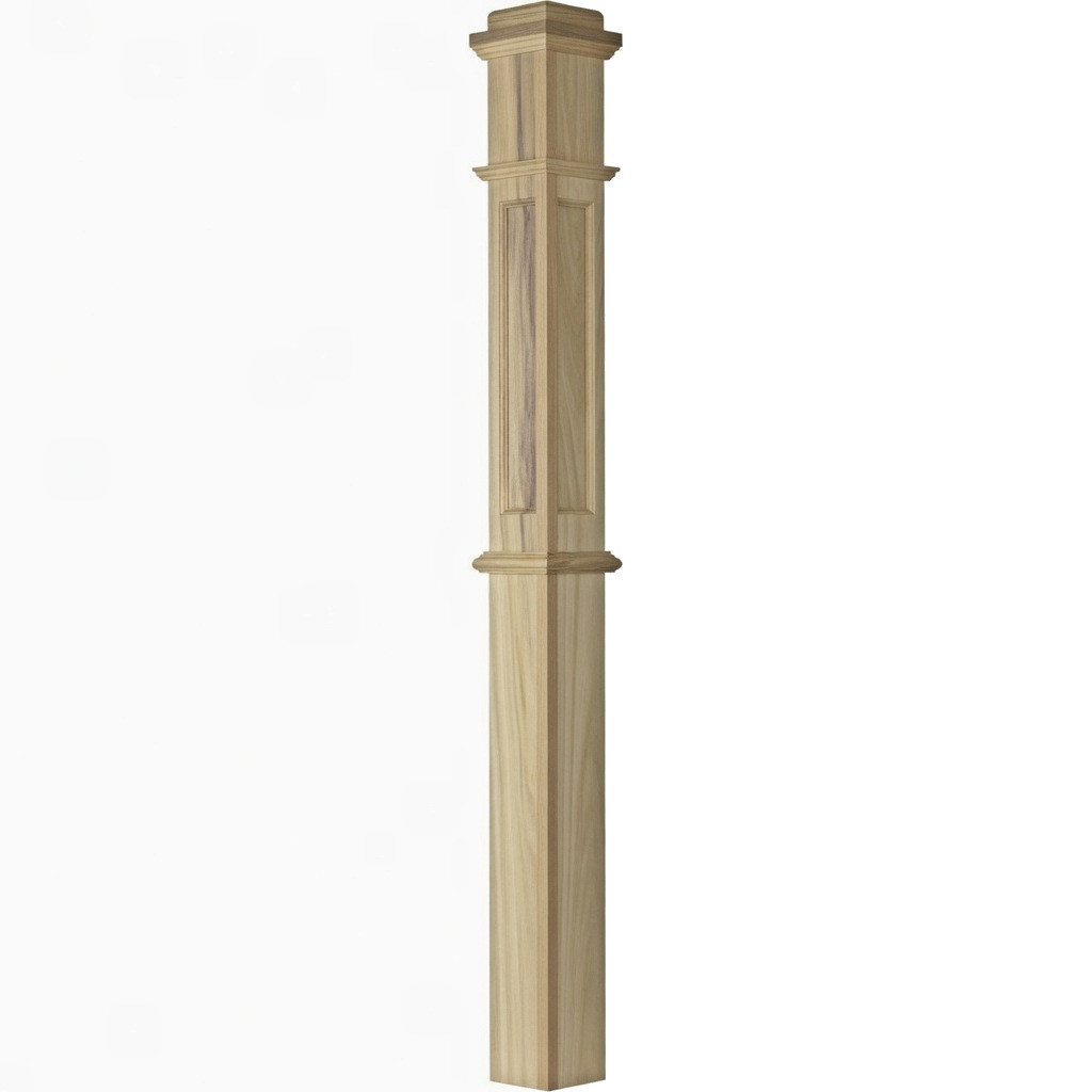 AFP-4375 Actual Flat Panel Box Newel Post, Poplar