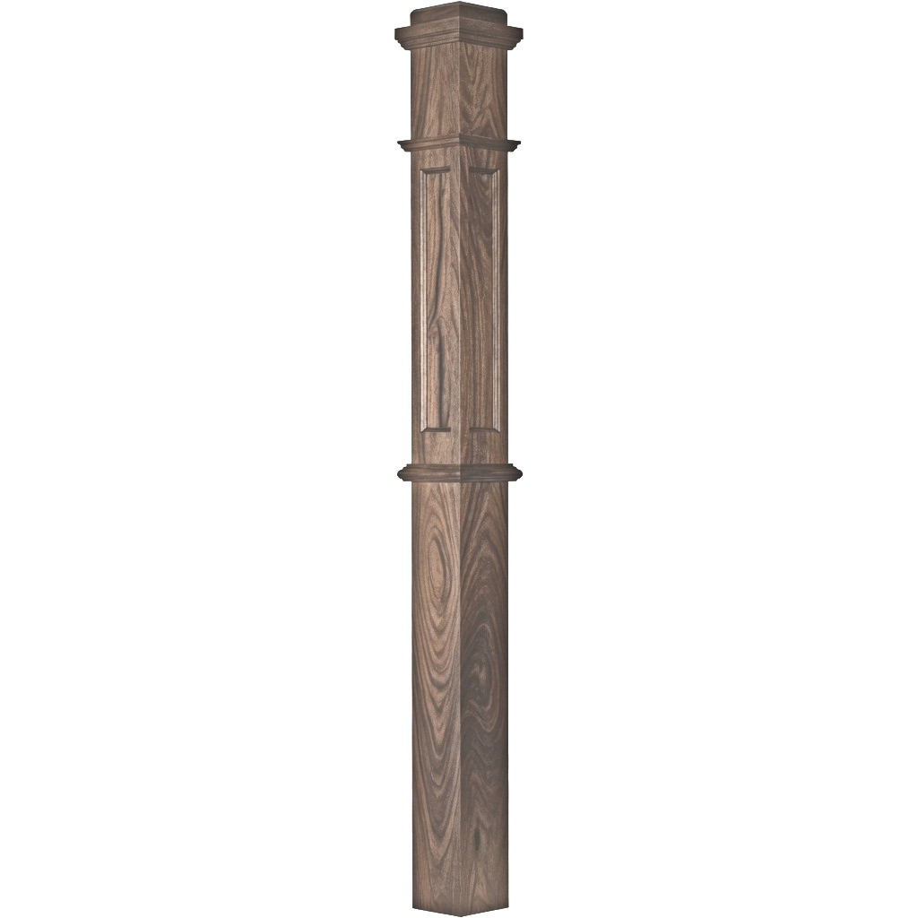 AFP-4375 Actual Flat Panel Box Newel Post, Walnut