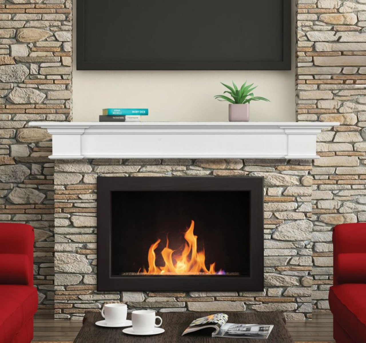 Pearl Crestwood White Fireplace Mantel Shelf