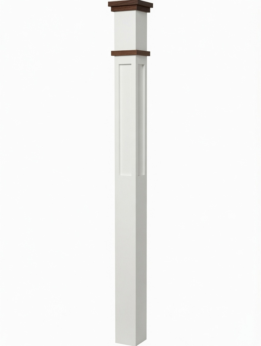 MFP-4075 Primed Farmhouse-Style with Special Species Trim Box Newel