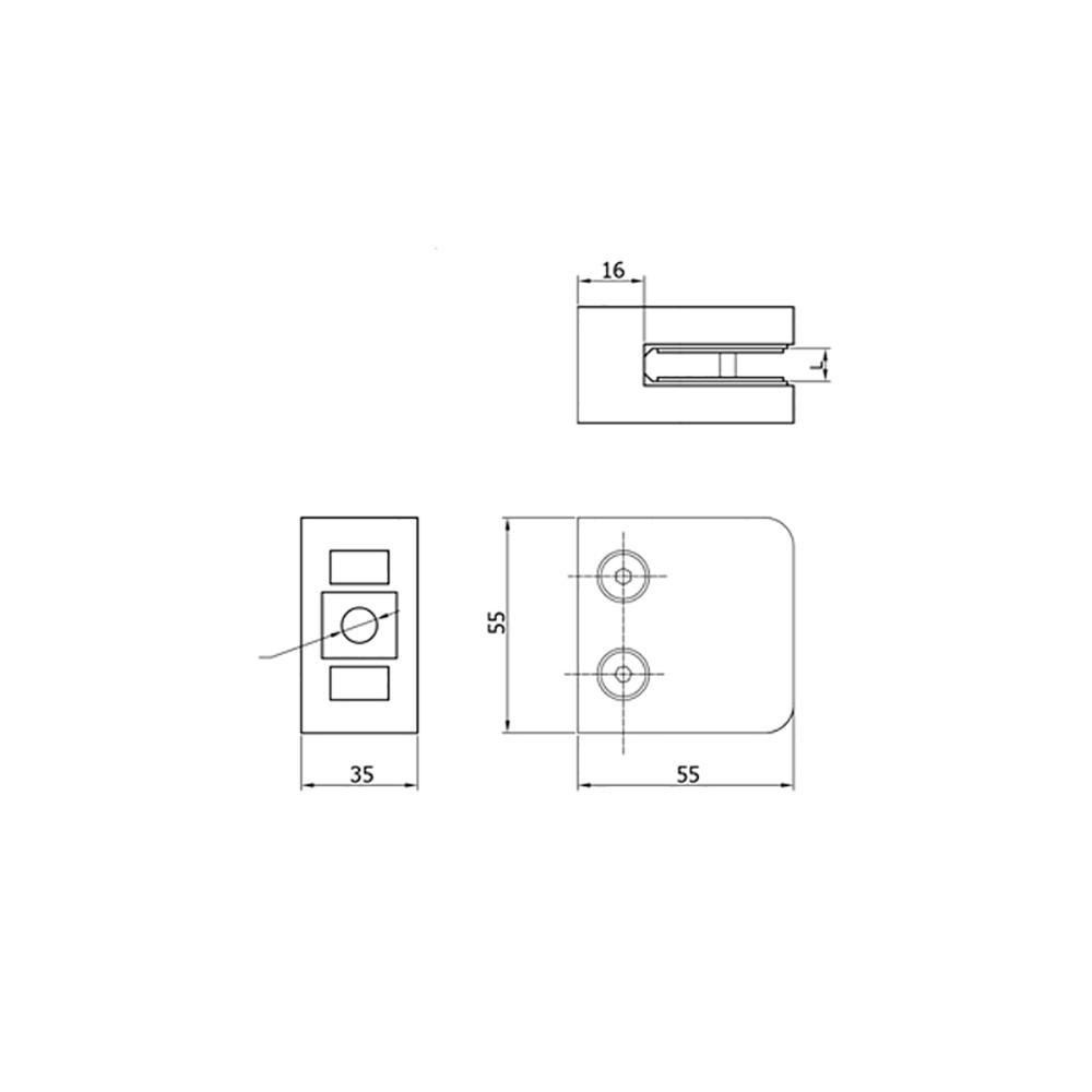 Glass Clamps for Flat Posts (AX20.014.190.A.SP) CADD