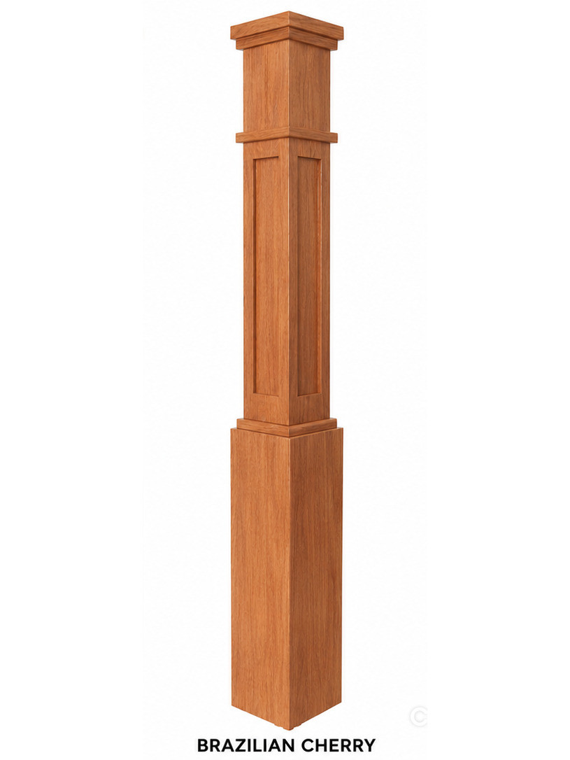 MFP-4091 Actual Flat Panel Mission-Style Box Newel Post | Westfire