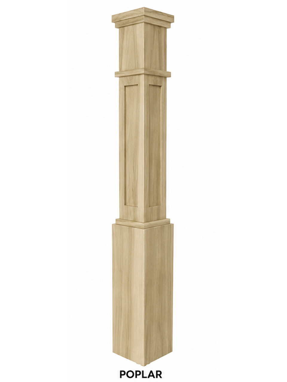 MFP-4091 Actual Flat Panel Mission-Style Box Newel Post | Westfire
