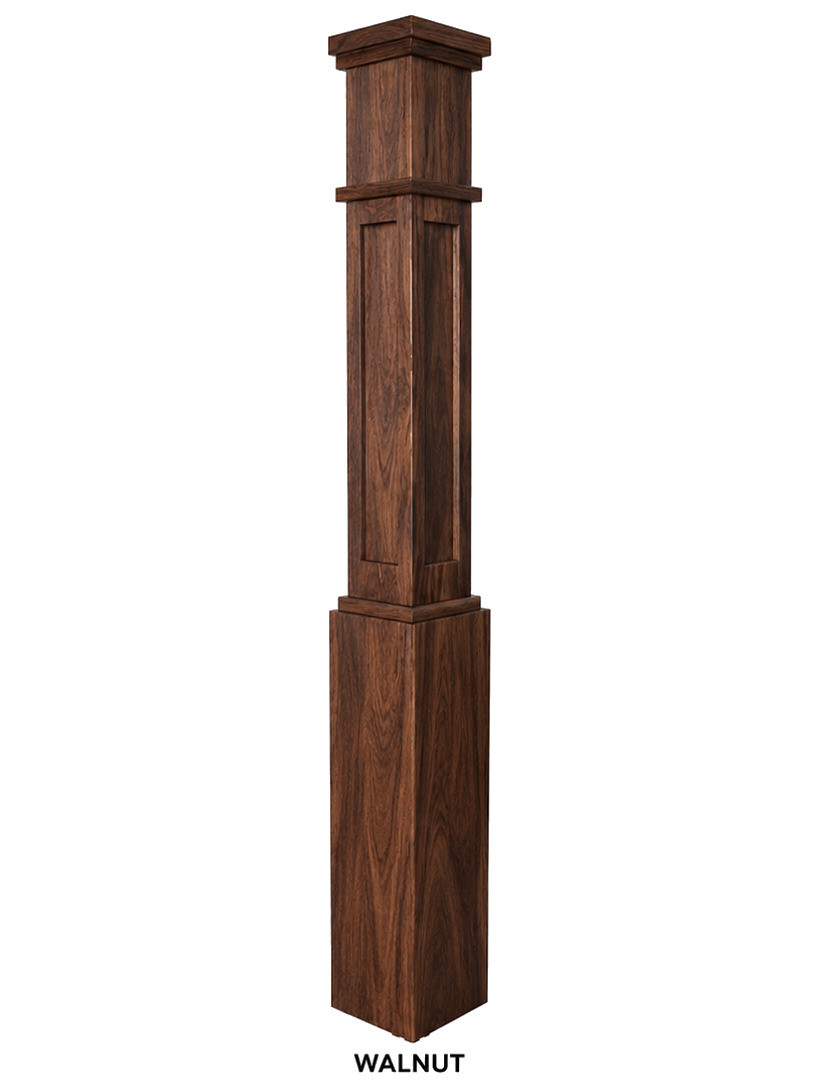 MFP-4091 Actual Flat Panel Mission-Style Box Newel Post | Westfire
