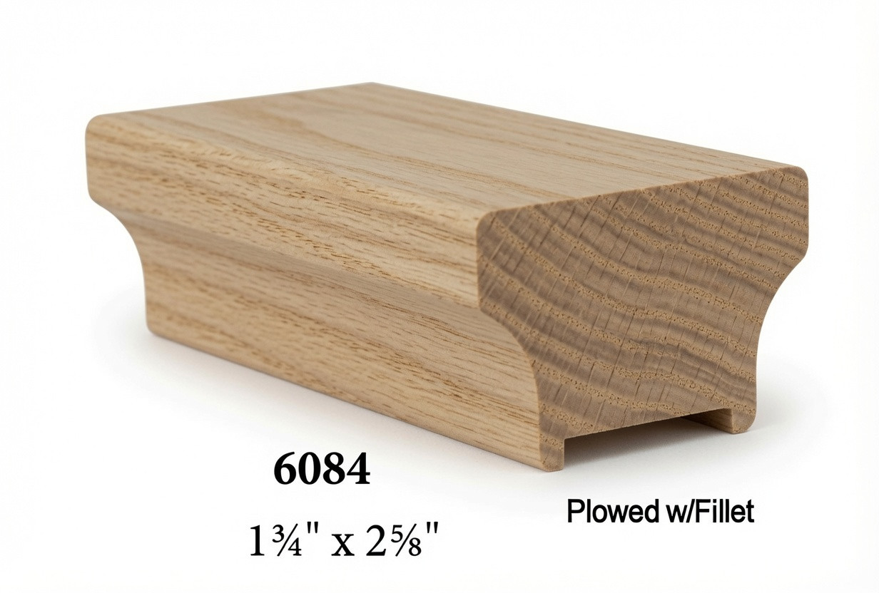 6084P Plowed Contemporary Handrail - Ash