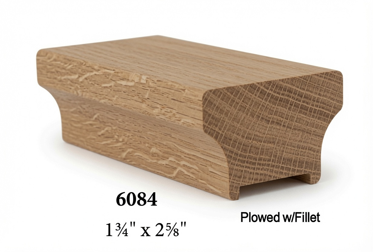 6084P Plowed Contemporary Handrail - White Oak