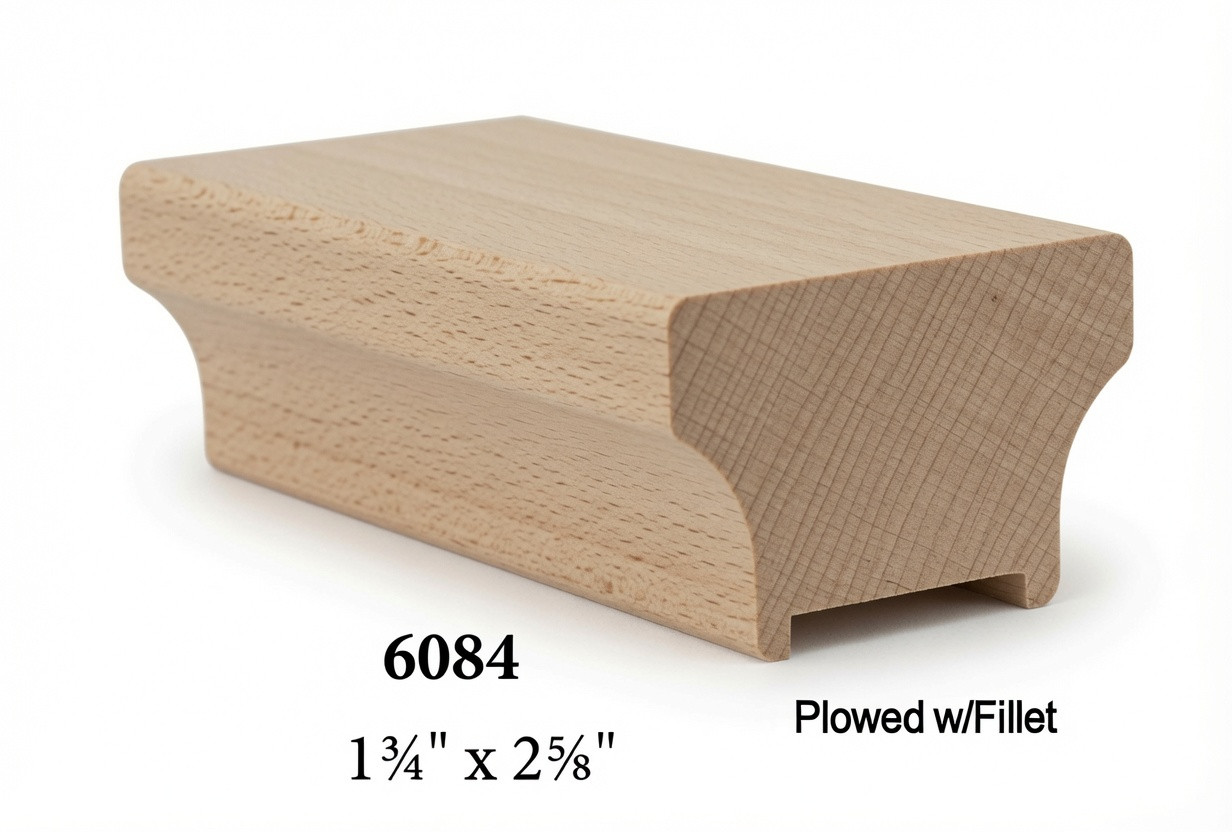 6084P Plowed Contemporary Handrail - Beech
