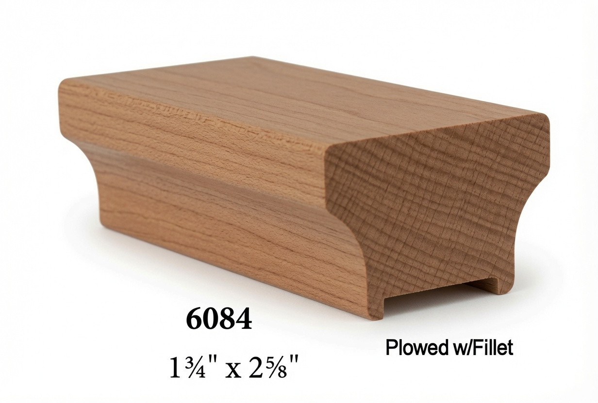 6084P Plowed Contemporary Handrail - American Cherry