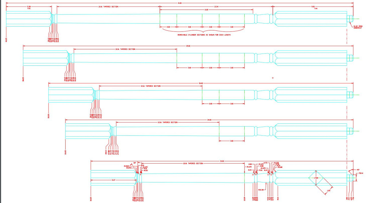 C-5070 31" Colonial Square Top Baluster CADD