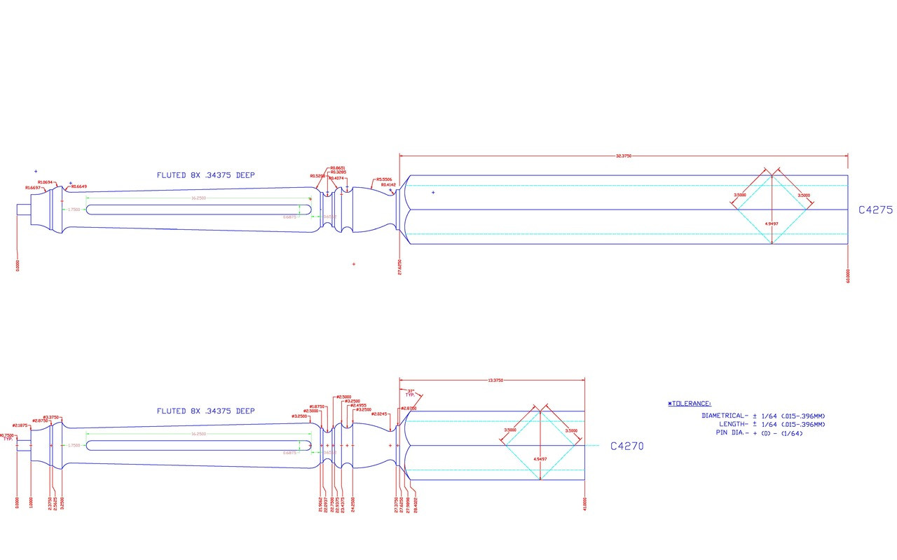 C-4270 41" Starting Pin Top Newel Post CADD