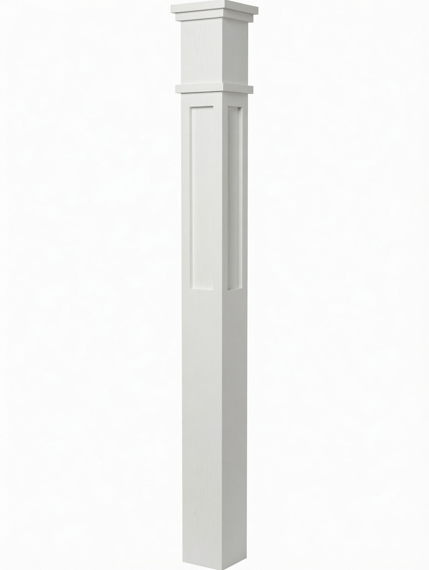 MFP-4075 Actual Flat Panel Box Newels, Primed