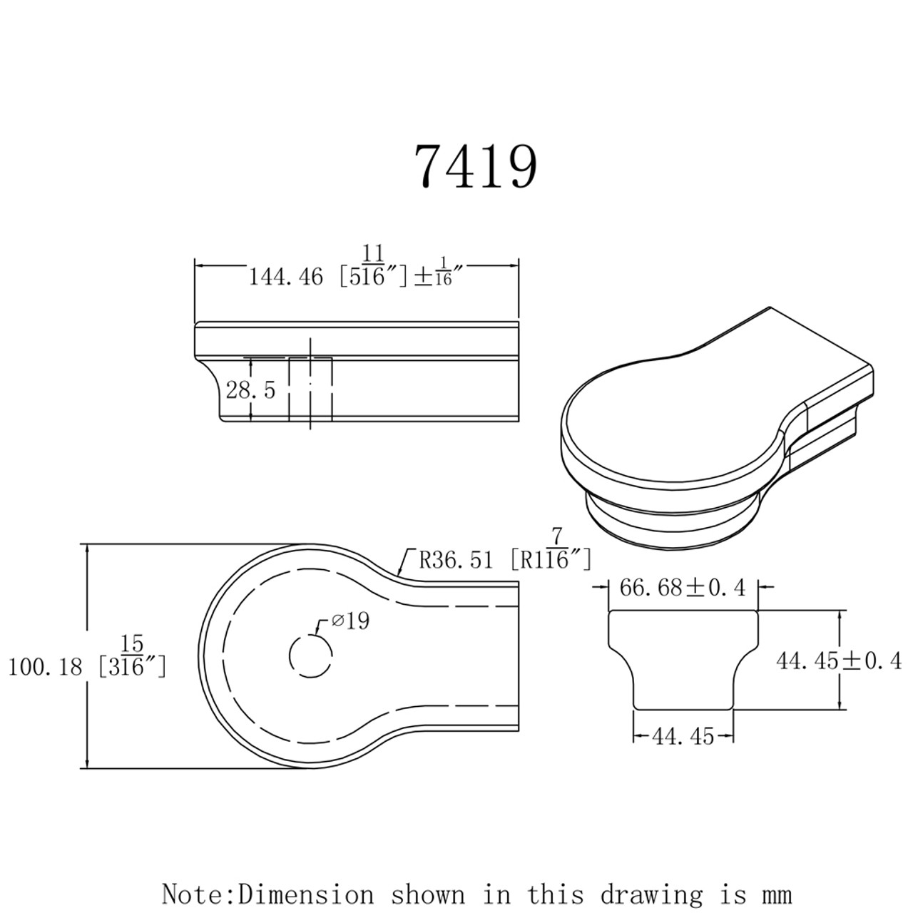 HF-7419 One Opening Cap - CADD