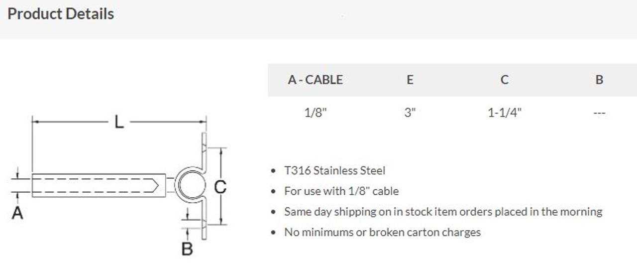 PBHSDTST14-18 Deck Toggle & Stud Specifications