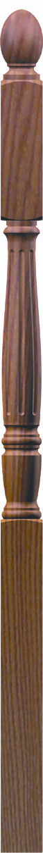 F-4545 Fluted Ball Top Second Floor Georgia Newel Post