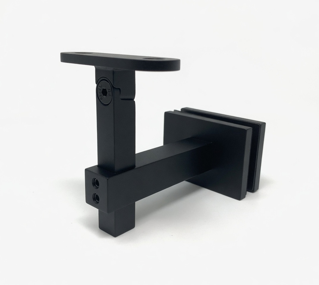 E004720140/MB Pivotable Square Handrail Support with Glass Clamp