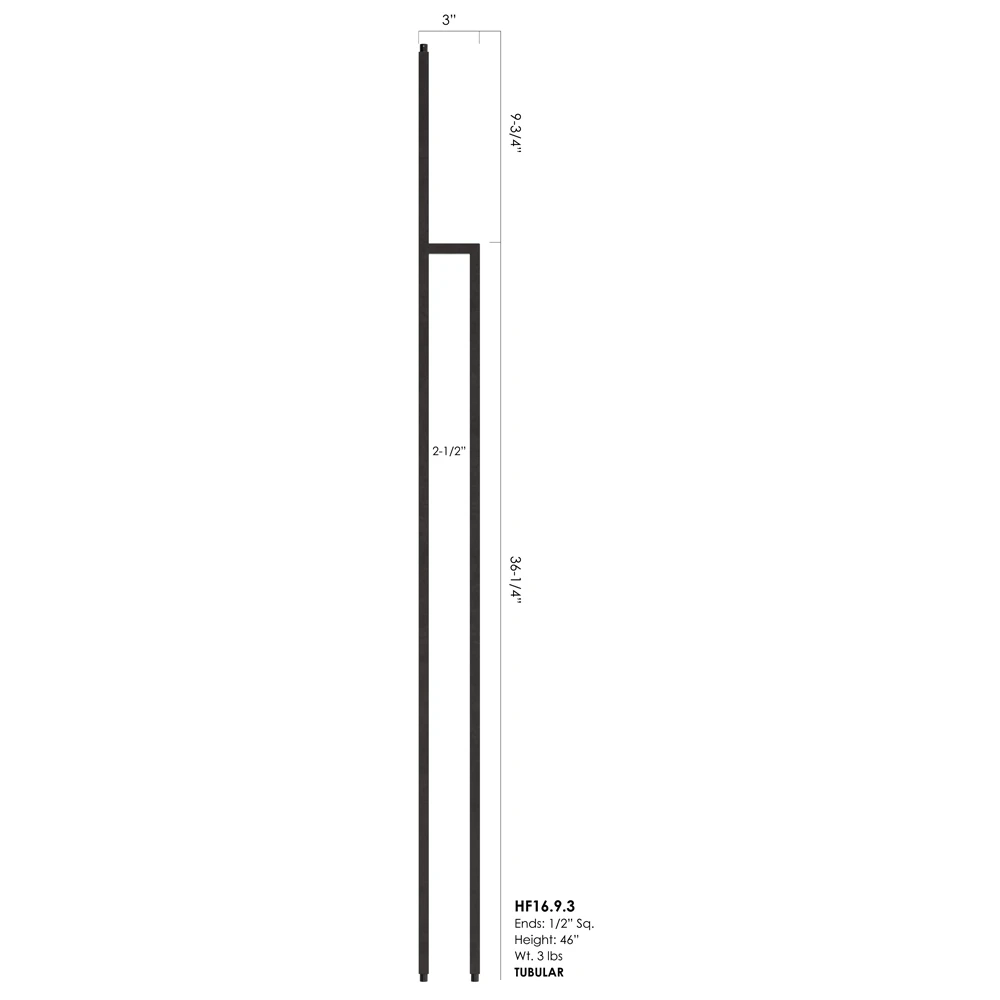 HF16.9.3 Level Double Leg Iron Baluster