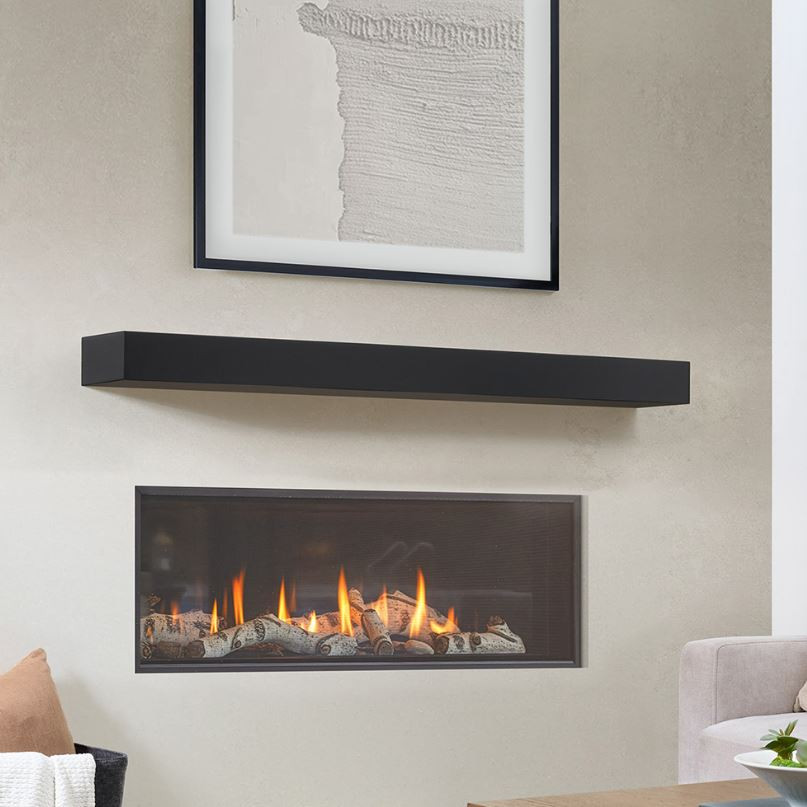 670 The Tyler MDF Shelf Mantel Life Style View, Black