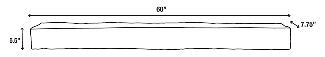 Blue Ridge Non-Combustible Mantel Shelf 60" Dimensions