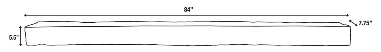 Blue Ridge Non-Combustible Mantel Shelf 84" Dimensions