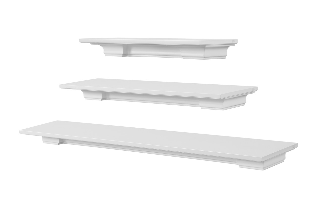 The Sunny 650 3 Piece Shelf Mantel, White
